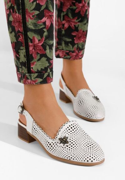 Pantofi slingback Catrivana V2 albi