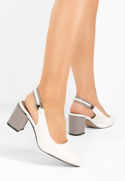 Pantofi slingback Josepa albi
