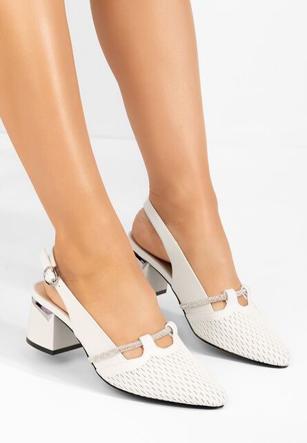 Pantofi slingback Radiancia albi