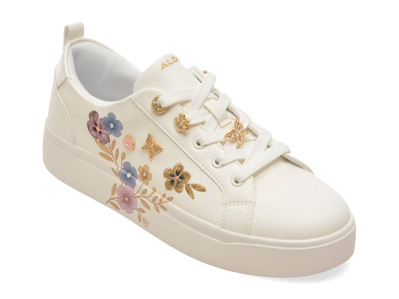 Pantofi sport ALDO albi, SPRINGFLOWERS 182, din piele ecologica