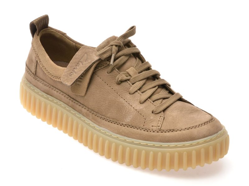 Pantofi sport CLARKS gri, TORHILL LACE, din nabuc
