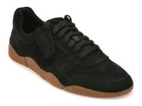 Pantofi sport CLARKS negri, SHARPHAM LACE, din piele intoarsa