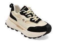 Pantofi sport EPICA alb-negru, 5371, din piele naturala