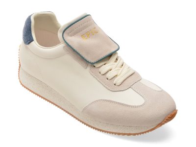 Pantofi sport EPICA albi, 59635, din piele naturala
