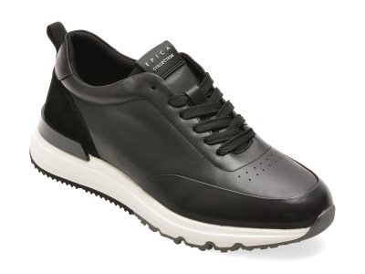 Pantofi sport EPICA negri, 19358, din piele naturala