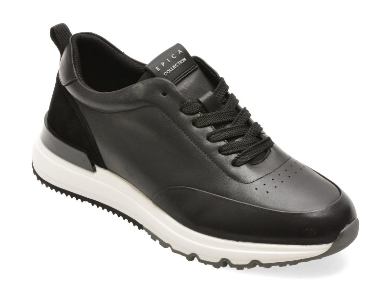 Pantofi sport EPICA negri, 19358, din piele naturala