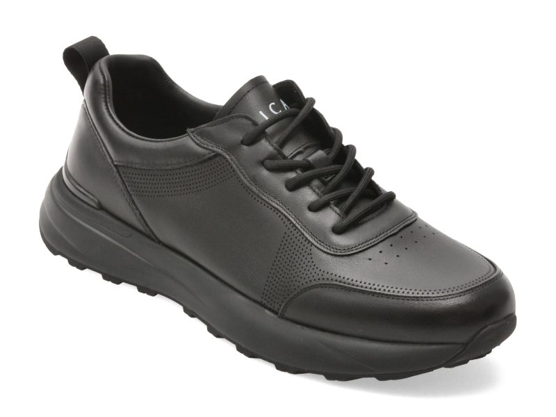 Pantofi sport EPICA negri, 63026, din piele naturala