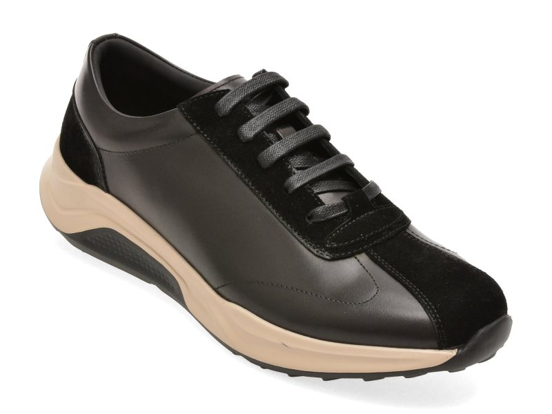 Pantofi sport EPICA negri, D0066, din piele naturala