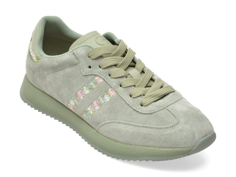 Pantofi sport EPICA verzi, 615908, din nabuc