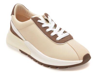 Pantofi sport GEOX bej, D655JA, din piele naturala