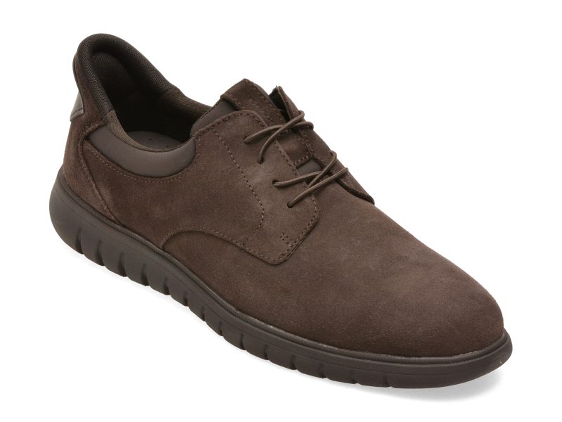Pantofi GEOX maro, U664JA, din piele intoarsa