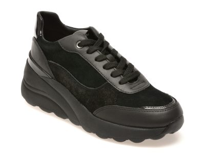 Pantofi sport GEOX negri, D65WAB, din piele naturala