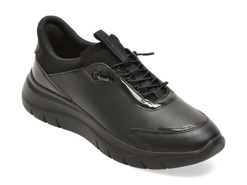 Pantofi sport GEOX negri, D680JA, din piele ecologica
