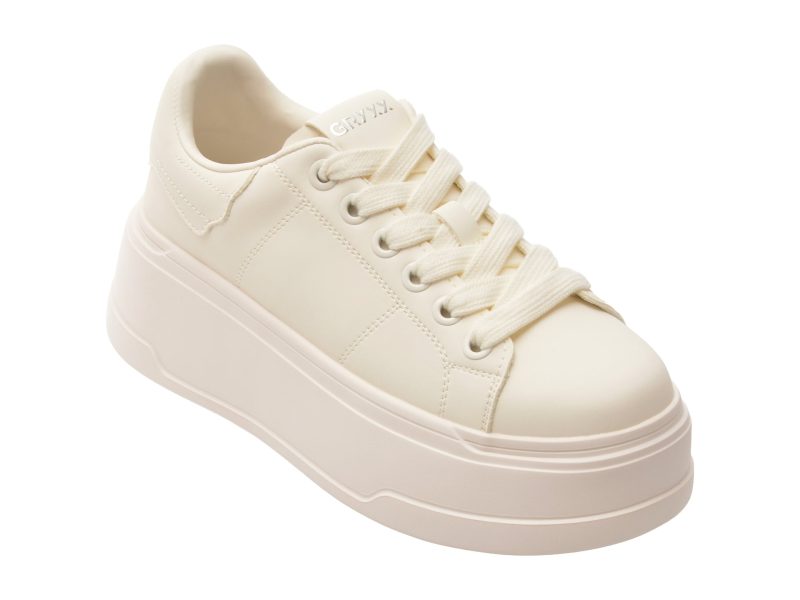 Pantofi sport GRYXX albi, 2608, din piele naturala