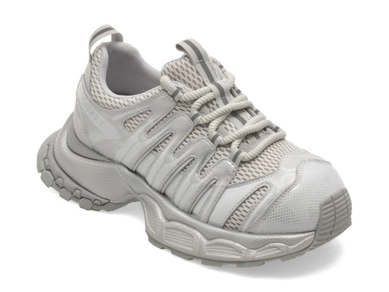 Pantofi sport GRYXX argintii, 9023, din piele naturala
