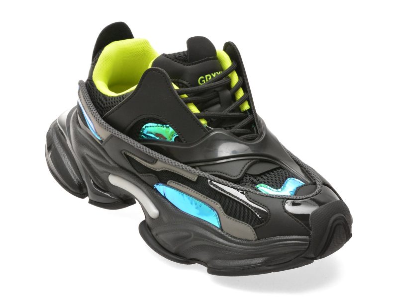 Pantofi sport GRYXX negri, 25080, din material textil