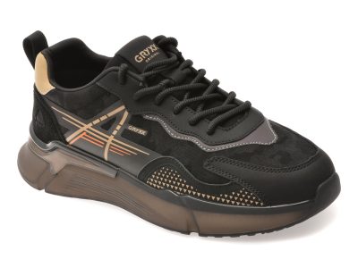Pantofi sport GRYXX negri, 5568, din piele ecologica