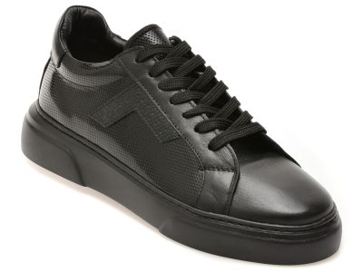 Pantofi sport LOST negri, LST122, din piele naturala