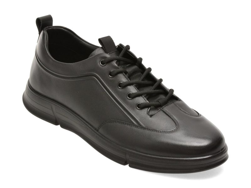 Pantofi sport OTTER negri, 651912, din piele naturala