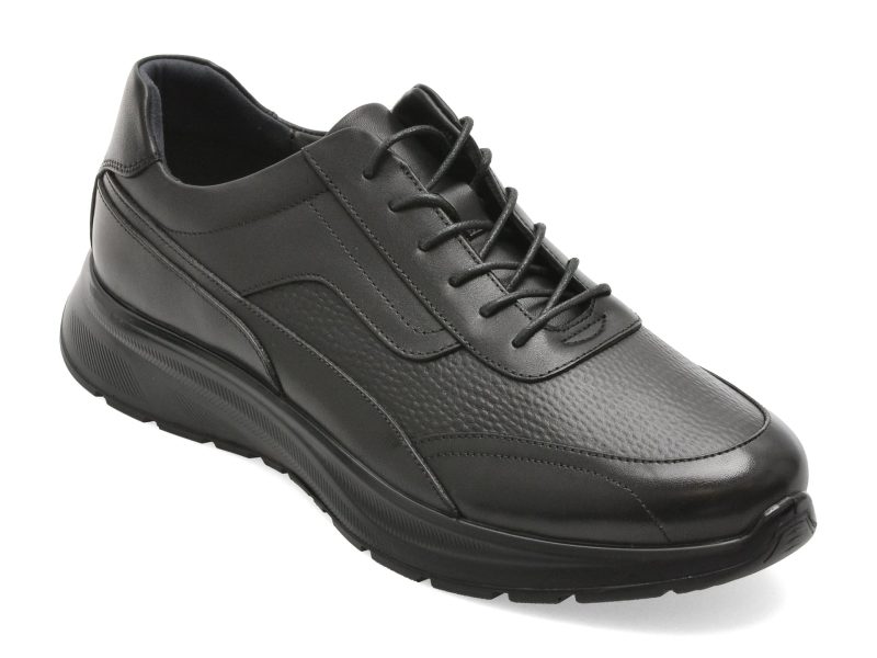 Pantofi sport OTTER negri, HT2, din piele naturala