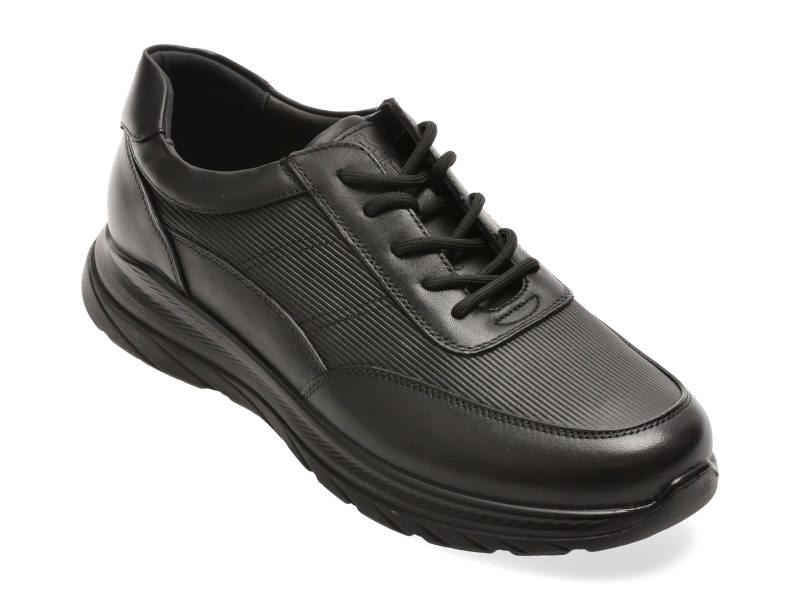 Pantofi sport OTTER negri, HT3, din piele naturala