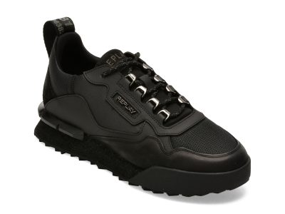 Pantofi sport REPLAY negri, MS1P2VL, din material textil si piele naturala