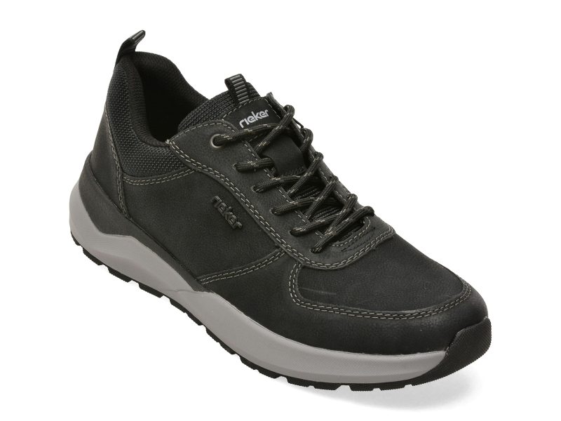 Pantofi sport RIEKER negri, 6002, din piele ecologica
