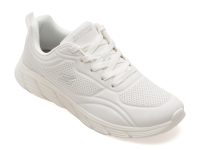 Pantofi sport SKECHERS albi, BOBS B FLEX LO, din piele ecologica