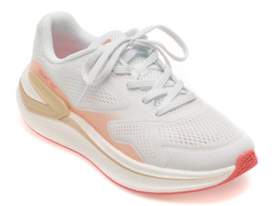 Pantofi sport SKECHERS albi, GO RUN CONSISTENT PRO, din material textil