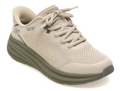 Pantofi sport SKECHERS bej, BOBS SKILLZ, din material textil