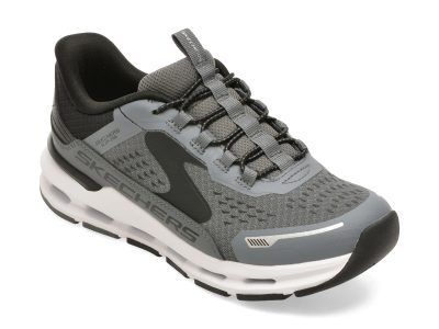 Pantofi sport SKECHERS gri, GLIDE-STEP PLUS, din material textil