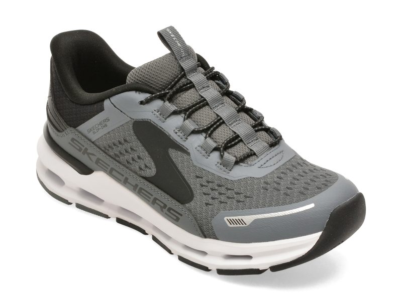 Pantofi sport SKECHERS gri, GLIDE-STEP PLUS, din material textil