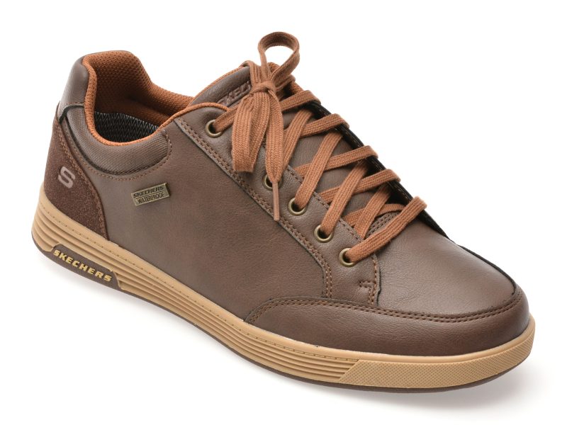 Pantofi sport SKECHERS maro, CAVELL, din piele ecologica