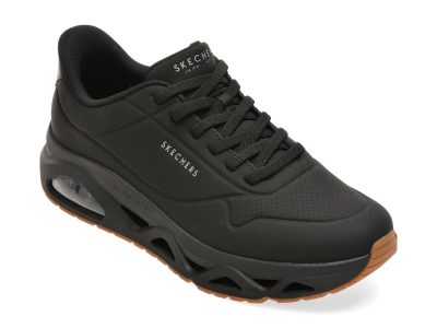 Pantofi sport SKECHERS negri, UNO GLIDE-STEP, din piele ecologica