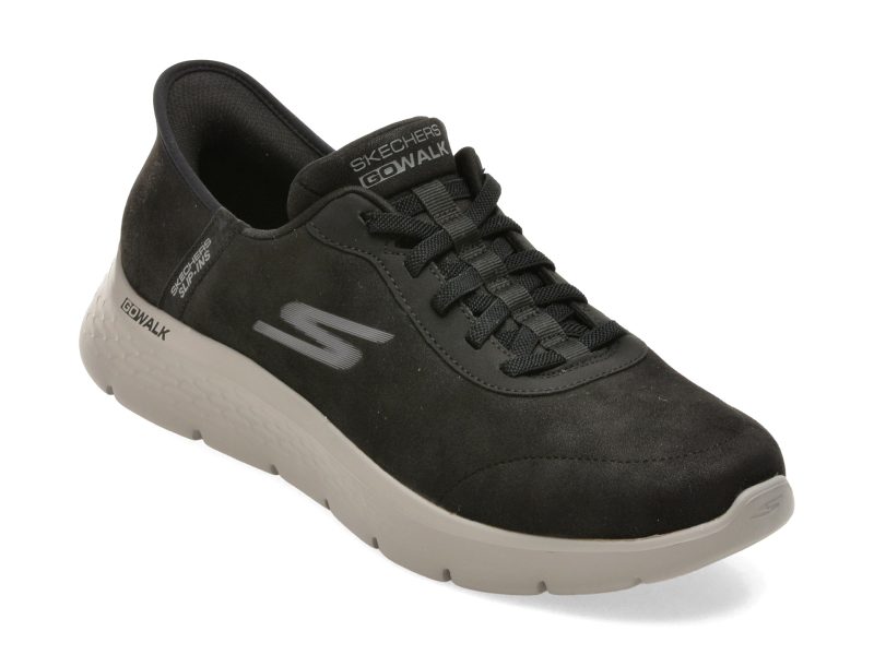 Pantofi sport SKECHERS negri, GO WALK FLEX, din material textil
