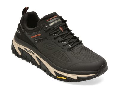 Pantofi sport SKECHERS negri, ARCH FIT ROAD WALKER, din piele ecologica