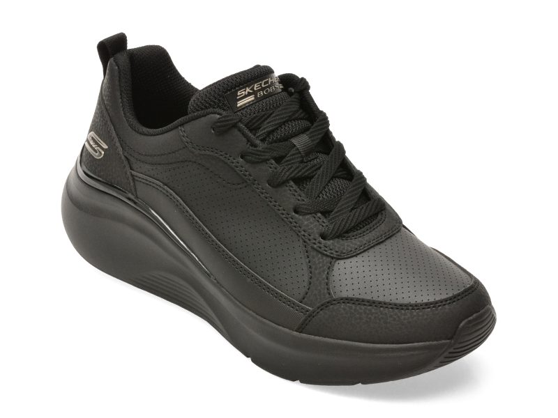Pantofi sport SKECHERS negri, BOBS B LOVE, din piele ecologica