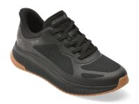 Pantofi sport SKECHERS negri, BOBS SQUAD 4, din material textil