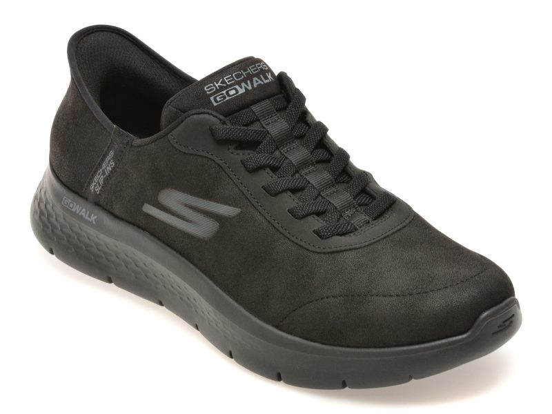 Pantofi sport SKECHERS negri, GO WALK FLEX, din material textil