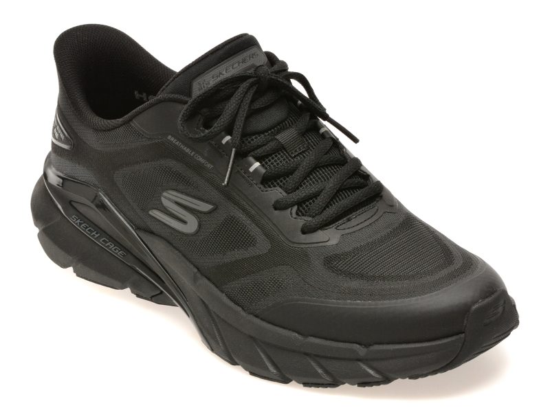 Pantofi sport SKECHERS negri, SKECH CAGE , din material textil
