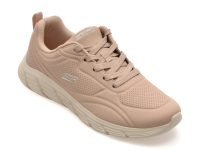 Pantofi sport SKECHERS nude, BOBS B FLEX LO, din piele ecologica