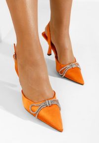 Pantofi stiletto slingback Arisha portocalii