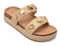 Papuci CALL IT SPRING bej, JANNY 109, din material textil