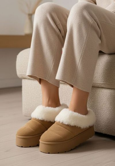 Papuci cu platformă Dierra camel