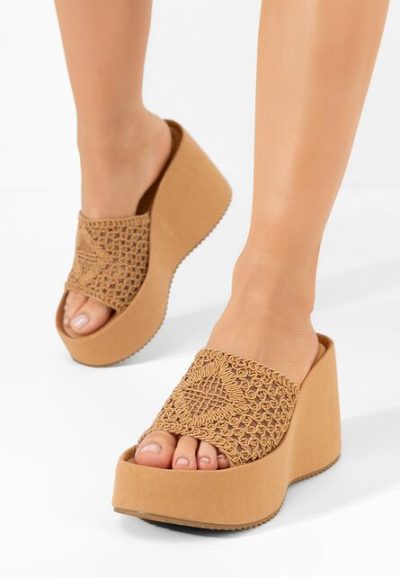 Papuci cu platformă Kimbra kaki