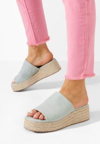 Papuci cu platformă Sitema denim