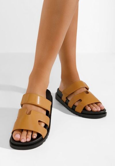 Papuci dama Denisa V3 camel