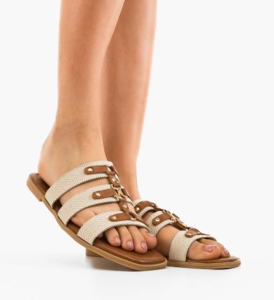 Papuci dama Persik Camel