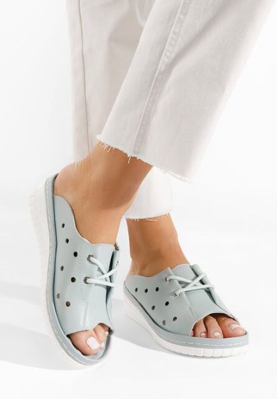 Papuci dama piele Patricia bleu