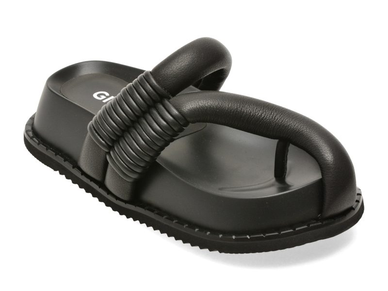 Papuci GRYXX negri, 67310, din piele naturala
